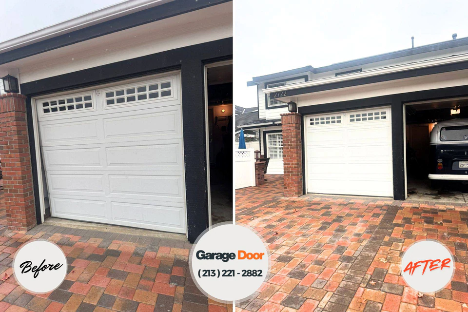 Before and after: garage door repair Mitchell, NE